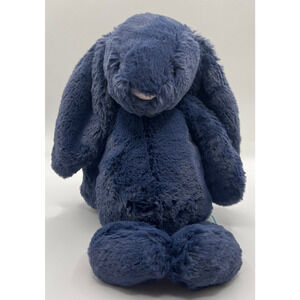 RETIRED Jellycat Bashful Navy Bunny Stuffed Animal Medium 12" - NWT